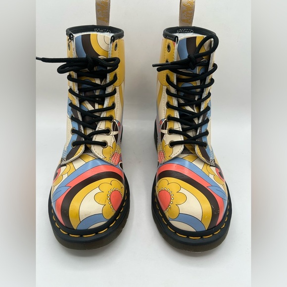 RARE Dr. Martens Vegan Leather 1460 Retro Kemble Lace Up Boots Combat Size 7 Y2K - Picture 5 of 14